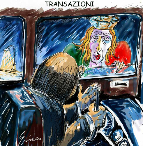 Cartoon: TRANSAZIONI (medium) by Grieco tagged grieco,italia,transazioni,trans