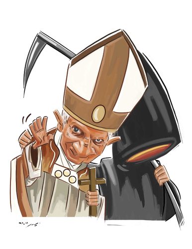 Cartoon: pope (medium) by nader_rahmani tagged pope