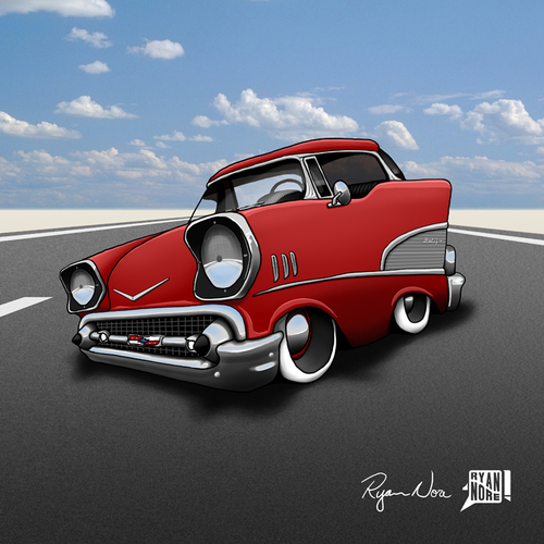 Cartoon: 57 Chevy (medium) by RyanNore tagged chevy,car,cartoon,photoshop,caricature