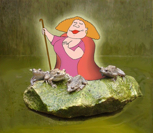 Cartoon: Frog Shepherdess (medium) by Steve B tagged frogs,shepherdess