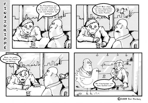 Cartoon: Finanzgrippe (medium) by herzog tagged banker,vogelgrippe,bankenkrise,finanzkrise,tod,angst,taube