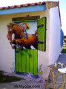 Cartoon: Wall Painting (small) by Nick Lyons tagged horse,france,nicklyons,cartoonist,animal,animals,sport,jumping