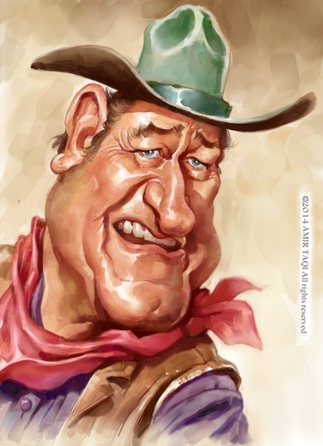 Cartoon: John Wayne (medium) by Amir Taqi tagged john,wayne