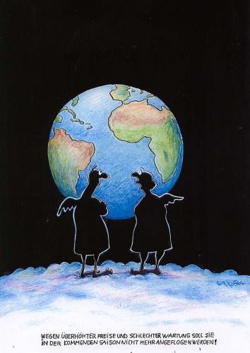 Cartoon: flugverbot (medium) by Petra Kaster tagged esoterik,reinkarnation,engel,ökologie,klimawandel,umweltverschmutzung,erde