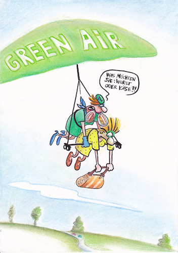 Cartoon: green air (medium) by Petra Kaster tagged urlaub,flugreisen,preisdumping,billigflüge,fllugzeuge,bordpersonal,dienstleistungsgewerbe,urlaub,flugreisen,preisdumping,billigflüge,fllugzeuge,bordpersonal,dienstleistungsgewerbe