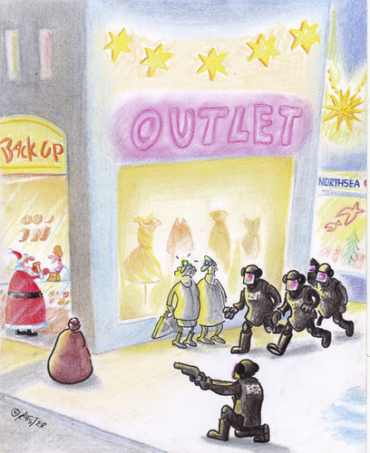 Cartoon: sackattack (medium) by Petra Kaster tagged weihnachten,terror,attentate,konsum,weihnachten,terror,attentate,konsum