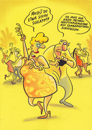 Cartoon: samba (medium) by Petra Kaster tagged alter,gesundheit,fitness,tanzen,freizeit,medizin,medizintechnick,technologie,alter,gesundheit,fitness,tanzen,freizeit,medizin,medizintechnick,technologie