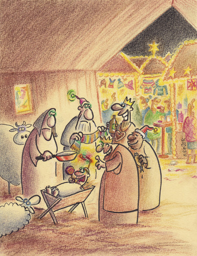 Cartoon: weihnachtsmarkt (medium) by Petra Kaster tagged weihnachten,religion,christentum,konsum,weihnachtsmärkte,weihnachten,religion,christentum,konsum,weihnachtsmärkte