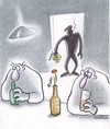 Cartoon: aplpha man (small) by Petra Kaster tagged männer,technik,digitalisierung,kneipen,alkohol
