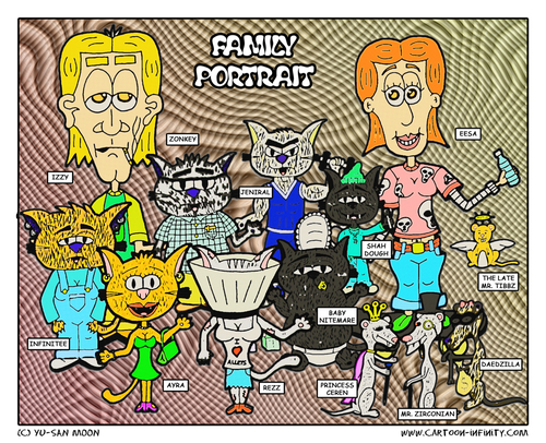 Cartoon: Family Portrait (medium) by yusanmoon tagged cartoon,infinity,yu,san,moon,gonzo