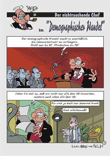 Cartoon: Der NRC in DemographischerWandel (medium) by Marcel und Pel tagged manager,management,geschwätz,werte,arbeitsplatz,rentenkürzung,rente,arbeitsplatzabbau,wandel,demographischer,renteneintrittsalter,lebensarbeitszeit,chef