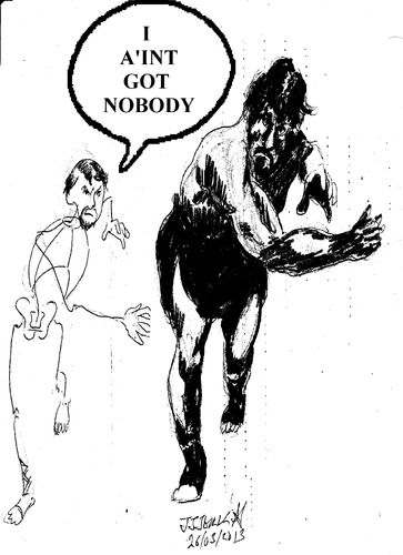 Cartoon: I aint got nobody (medium) by jjjerk tagged nobody,cartoon,italian,skeleton,caricature,figure,strongman