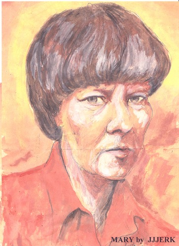 Cartoon: Mary (medium) by jjjerk tagged mary,red,cartoon,irish,ireland,caricature,portrait,watercolor