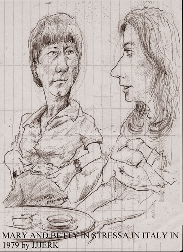Cartoon: Mary and Betty (medium) by jjjerk tagged italy,stressa,caricature,betty,cartoon,mary