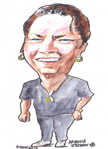 Cartoon: Patricia (medium) by jjjerk tagged caricature,cartoon,ireland,artist,patricia,irish,earrings,black,dublin