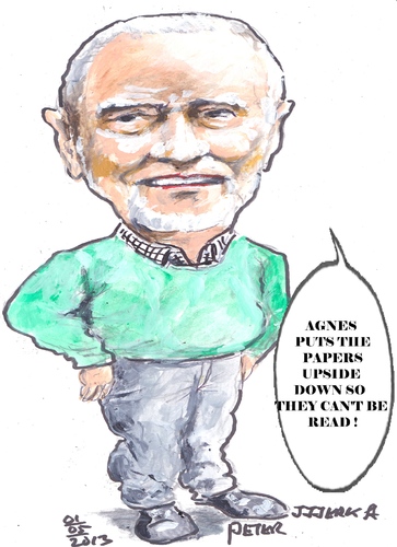 Cartoon: Peter (medium) by jjjerk tagged peter,bell,art,group,coolock,library,cartoon,green,beard,gray,irish,ireland,famous