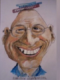 Cartoon: Roddy Doyle (medium) by jjjerk tagged doyle,roddy,teacher,school,cartoon,caricature,writer,irish,ireland,glasses,blue,books
