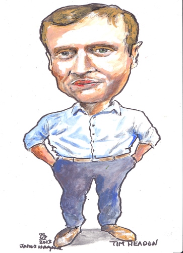 Cartoon: Tim (medium) by jjjerk tagged tim,optician,ireland,irish,famous,cartoon,caricature,illustration,blue