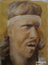 Cartoon: Bjorn Borg (small) by jjjerk tagged bjorn,borg,tennis,player,caricature,cartoon,sweden,portrait,headband,white