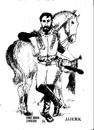 Cartoon: Daniel Philippe Bergin (small) by jjjerk tagged bergin quest war horse irish ireland french 1798 cartoon caricature history beard mustache curassier