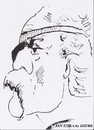 Cartoon: Jan Zizka (small) by jjjerk tagged jan,zizka,hussite,tank,cartoon,caricature,mustache,patch,sigismund,holy,roman,emperor