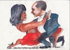 Cartoon: Obama tango (small) by jjjerk tagged obama,president,michelle,wife,husband,cartoon,caricature,red,united,states,dance,tango