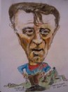 Cartoon: Robert Mirchum (small) by jjjerk tagged robert,mitchum,actor,cowboy,film,films,red,blue,cartoon,caricature,boot,hill,portrait