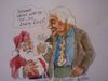 Cartoon: Santa and Larry OToole (small) by jjjerk tagged santa,claus,tie,larry,otoole,red,christmas,cartoon,caricature,beard,white