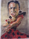 Cartoon: SPANISH DANCER (small) by jjjerk tagged spanish,dancer,red,spain,dance,flamenco,spots,famous,people,music