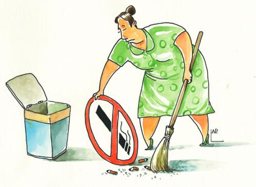 Cartoon: Anti tobacco (medium) by LAP tagged anti,tobacco,rubbish,bin,garbage,cigarette,smoke