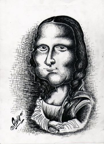 Cartoon: La Gioconda (medium) by gogna caricaturas tagged mona,lisa