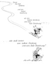 Cartoon: Eine feste Bindung (small) by Michael Becker tagged zeichnung,illustration,skiläufer,alpin,abfahrt,beziehung,gips,krücken
