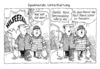 Cartoon: Überfall (small) by Michael Becker tagged ehepaar,straße,einkauf,hilferuf,fernsehen,nachrichten,unterhaltung