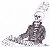 Cartoon: sexndeathnrocknroll (small) by Müssi tagged death,sex,skeleton,music,anarchy,piano
