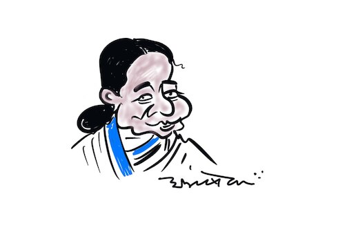 Cartoon: mamta didi (medium) by cartoonist Abhishek tagged caricature,sketchbook,poltician