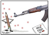 Cartoon: Gun attack on French magazine (small) by cartoonist Abhishek tagged charlie,hebdo,cartoon