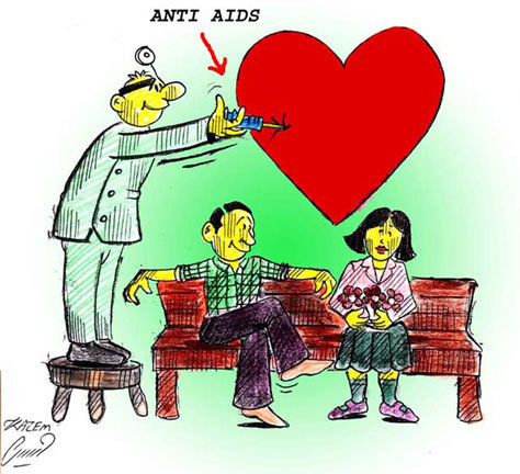 Cartoon: aids (medium) by Hossein Kazem tagged aids