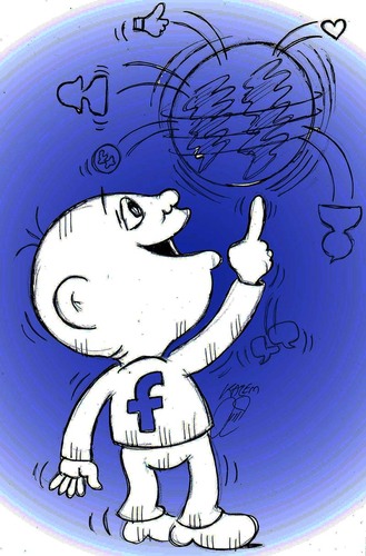 Cartoon: birth day for facebook (medium) by Hossein Kazem tagged birth,day,for,facebook