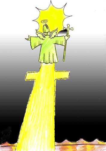 Cartoon: bye pope (medium) by Hossein Kazem tagged bye,pope