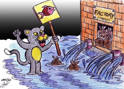 Cartoon: cat for fish (medium) by Hossein Kazem tagged fish,for,cat