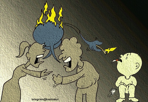 Cartoon: divorce (medium) by Hossein Kazem tagged divorce