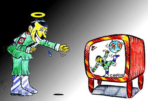 Cartoon: hitler  chaplin (medium) by Hossein Kazem tagged hitler,chaplin