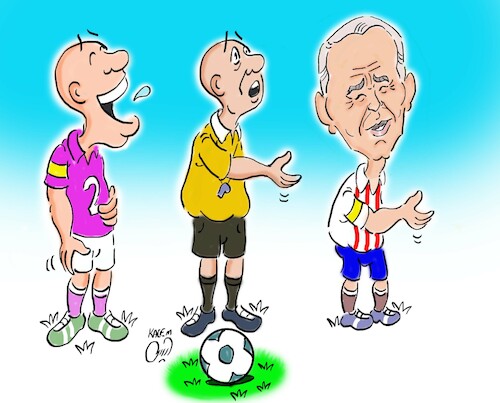 Cartoon: If Biden is a football player (medium) by Hossein Kazem tagged if,biden,is,football,player