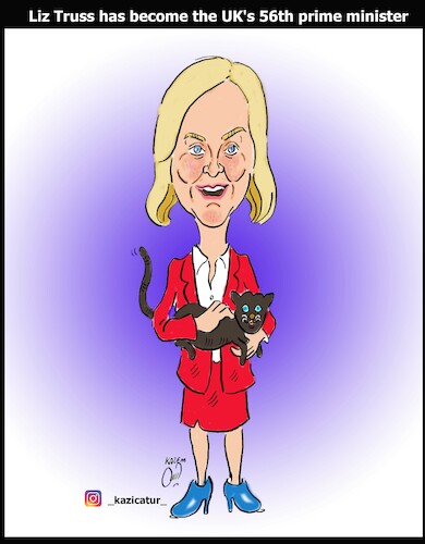 Cartoon: liz truss (medium) by Hossein Kazem tagged liz,truss