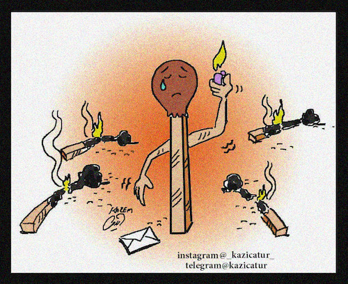 Cartoon: matches (medium) by Hossein Kazem tagged matches