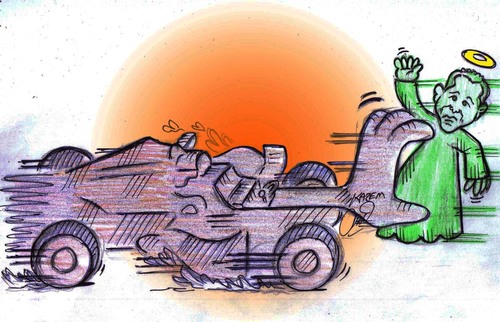 Cartoon: Michael Schumacher (medium) by Hossein Kazem tagged michael,schumacher