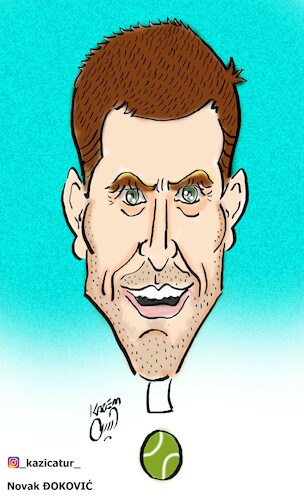 Cartoon: Novak Djokovic (medium) by Hossein Kazem tagged novak,djokovic