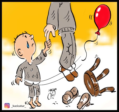 Cartoon: poor child (medium) by Hossein Kazem tagged poor,child