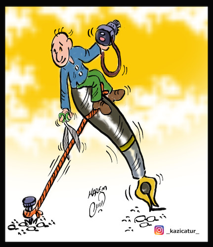 Cartoon: press (medium) by Hossein Kazem tagged press