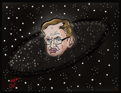 Cartoon: stephen hawking (medium) by Hossein Kazem tagged stephen,hawking